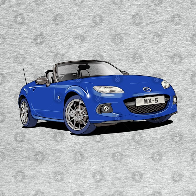 Mazda MX-5 Sportscar in blue by Webazoot